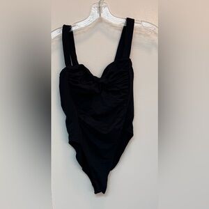 Woman's Zara Black Ruched Front Bodysuit